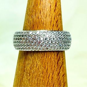 14k White Gold Filled Cubic Zirconia Pave Setting Ring Size 7